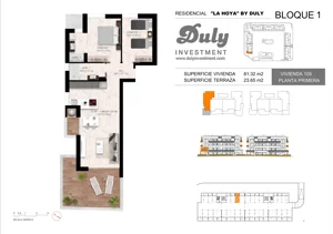 3 pokoje, apartament 81,32 m², piętro 1, oferta nr 105, LA HOYA BY DULY, Torrevieja, c. Lagos de Covadonga