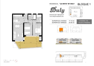 3 pokoje, apartament 77,10 m², piętro 1, oferta nr 106, LA HOYA BY DULY, Torrevieja, c. Lagos de Covadonga