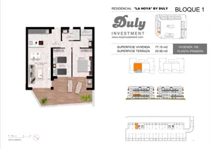 3 pokoje, apartament 77,10 m², piętro 1, oferta nr 106, LA HOYA BY DULY, Torrevieja, c. Lagos de Covadonga