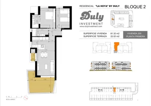 3 pokoje, apartament 81,32 m², piętro 1, oferta nr 205, LA HOYA BY DULY, Torrevieja, c. Lagos de Covadonga