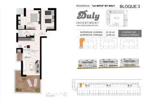 3 pokoje, apartament 81,32 m², piętro 1, oferta nr 305, LA HOYA BY DULY, Torrevieja, c. Lagos de Covadonga