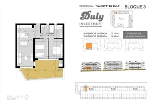 3 pokoje, apartament 77,10 m², piętro 1, oferta nr 306, LA HOYA BY DULY, Torrevieja, c. Lagos de Covadonga