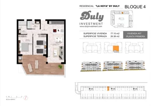 3 pokoje, apartament 77,10 m², piętro 1, oferta nr 407, LA HOYA BY DULY, Torrevieja, c. Lagos de Covadonga