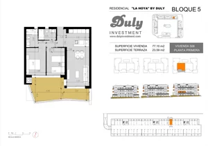 3 pokoje, apartament 77,10 m², piętro 1, oferta nr 506, LA HOYA BY DULY, Torrevieja, c. Lagos de Covadonga