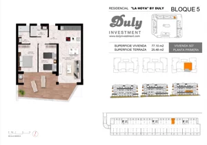 3 pokoje, apartament 77,10 m², piętro 1, oferta nr 507, LA HOYA BY DULY, Torrevieja, c. Lagos de Covadonga