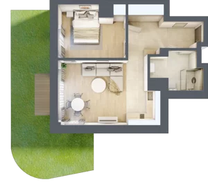 2 pokoje, lokal inwestycyjny 46,16 m², parter, oferta nr A1.09, Aquamarina 3, Międzyzdroje, ul. Gryfa Pomorskiego 80 b