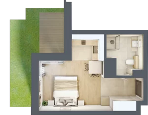 1 pokój, lokal inwestycyjny 24,35 m², parter, oferta nr B1.06, Aquamarina 3, Międzyzdroje, ul. Gryfa Pomorskiego 80 b