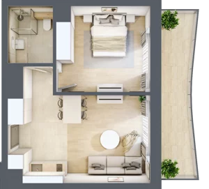 2 pokoje, lokal inwestycyjny 42,41 m², piętro 1, oferta nr B2.07, Aquamarina 3, Międzyzdroje, ul. Gryfa Pomorskiego 80 b
