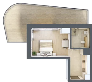 1 pokój, lokal inwestycyjny 28,16 m², piętro 2, oferta nr B3.06, Aquamarina 3, Międzyzdroje, ul. Gryfa Pomorskiego 80 b