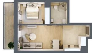 2 pokoje, lokal inwestycyjny 42,26 m², piętro 1, oferta nr C2.07, Aquamarina 3, Międzyzdroje, ul. Gryfa Pomorskiego 80 b