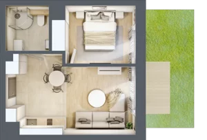 2 pokoje, lokal inwestycyjny 34,22 m², parter, oferta nr C1.11, Aquamarina 3, Międzyzdroje, ul. Gryfa Pomorskiego 80 b