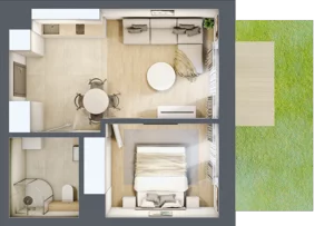 2 pokoje, lokal inwestycyjny 34,35 m², parter, oferta nr C1.01, Aquamarina 3, Międzyzdroje, ul. Gryfa Pomorskiego 80 b