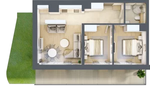 3 pokoje, lokal inwestycyjny 58,34 m², parter, oferta nr D1.02, Aquamarina 3, Międzyzdroje, ul. Gryfa Pomorskiego 80 b