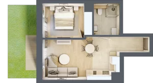 2 pokoje, lokal inwestycyjny 37,21 m², parter, oferta nr D1.05, Aquamarina 3, Międzyzdroje, ul. Gryfa Pomorskiego 80 b