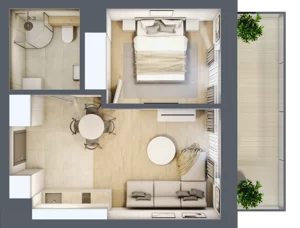 2 pokoje, lokal inwestycyjny 34,35 m², parter, oferta nr D1.01, Aquamarina 3, Międzyzdroje, ul. Gryfa Pomorskiego 80 b
