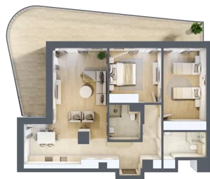 3 pokoje, lokal inwestycyjny 88,37 m², piętro 3, oferta nr D4.04, Aquamarina 3, Międzyzdroje, ul. Gryfa Pomorskiego 80 b