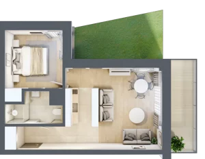 2 pokoje, lokal inwestycyjny 40,09 m², parter, oferta nr D1.09, Aquamarina 3, Międzyzdroje, ul. Gryfa Pomorskiego 80 b