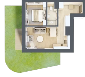 2 pokoje, lokal inwestycyjny 35,17 m², parter, oferta nr D1.03, Aquamarina 3, Międzyzdroje, ul. Gryfa Pomorskiego 80 b