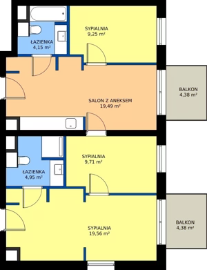 4 pokoje, mieszkanie 67,11 m², piętro 2, oferta nr 15, RZ21, Warszawa, Wilanów, ul. Aleja Rzeczypospolitej 21 