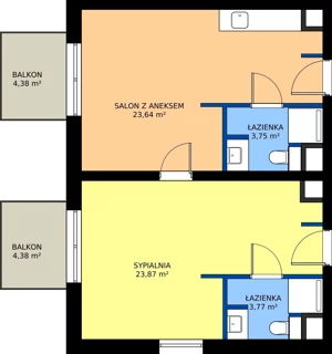 2 pokoje, mieszkanie 55,03 m², piętro 2, oferta nr 16, RZ21, Warszawa, Wilanów, ul. Aleja Rzeczypospolitej 21 