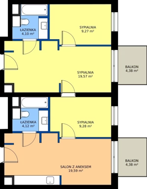 4 pokoje, mieszkanie 65,93 m², piętro 2, oferta nr 14, RZ21, Warszawa, Wilanów, ul. Aleja Rzeczypospolitej 21 