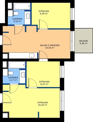 4 pokoje, mieszkanie 62,00 m², piętro 3, oferta nr 21, RZ21, Warszawa, Wilanów, ul. Aleja Rzeczypospolitej 21 
