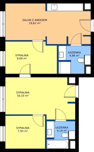 4 pokoje, mieszkanie 62,46 m², parter, oferta nr 4, RZ21, Warszawa, Wilanów, ul. Aleja Rzeczypospolitej 21 