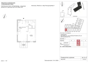 Obiekt 34,13 m², oferta nr 23, RZ21 lokale usługowe, Warszawa, Wilanów, ul. Aleja Rzeczypospolitej 21 