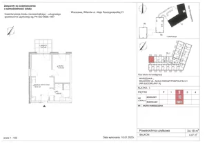 Obiekt 34,18 m², oferta nr 24, RZ21 lokale usługowe, Warszawa, Wilanów, ul. Aleja Rzeczypospolitej 21 