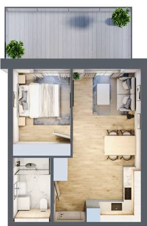 2 pokoje, apartament inwestycyjny 35,55 m², parter, oferta nr A.006, Perłowa Przystań Kołobrzeg Etap 2, Kołobrzeg, Osiedle Nr 7 Ogrody, Strefa Uzdrowiska, ul. Kołłątaja