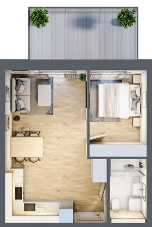 2 pokoje, apartament inwestycyjny 39,51 m², parter, oferta nr A.005, Perłowa Przystań Kołobrzeg Etap 2, Kołobrzeg, Osiedle Nr 7 Ogrody, Strefa Uzdrowiska, ul. Kołłątaja