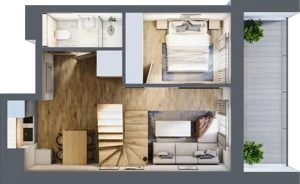 2 pokoje, apartament inwestycyjny 65,61 m², piętro 4, oferta nr C.403, Perłowa Przystań Sianożęty etap III, Sianożęty, ul. Sztormowa