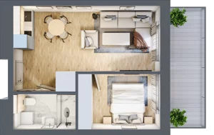 2 pokoje, apartament inwestycyjny 35,31 m², parter, oferta nr C.002, Perłowa Przystań Sianożęty etap III, Sianożęty, ul. Sztormowa