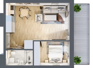 2 pokoje, apartament inwestycyjny 41,22 m², parter, oferta nr C.001, Perłowa Przystań Sianożęty etap III, Sianożęty, ul. Sztormowa