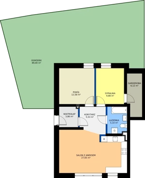 3 pokoje, mieszkanie 70,73 m², parter, oferta nr B10/B/0, Osiedle Lente, Zacharzyce, ul. Kościuszki