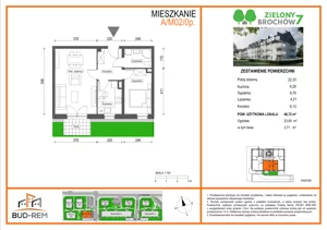 2 pokoje, mieszkanie 48,72 m², parter, oferta nr A/M02/0P, Zielony Brochów 7, Wrocław, Brochów, Krzyki, ul. Indonezyjska