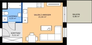 1 pokój, mieszkanie 30,35 m², piętro 1, oferta nr A18, Apartamenty Aqua Marina, Smardzewice, ul. Wodna