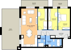 4 pokoje, mieszkanie 91,70 m², piętro 4, oferta nr A41, Apartamenty Aqua Marina, Smardzewice, ul. Wodna