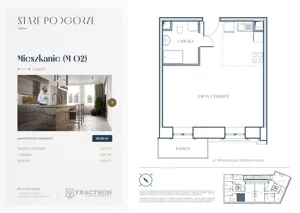 1 pokój, mieszkanie 36,13 m², piętro 1, oferta nr A.2, Stare Podgórze, Kraków, Podgórze, pl. Emila Serkowskiego/ul. Kalwaryjska