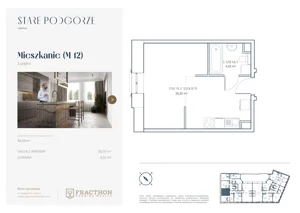1 pokój, mieszkanie 31,10 m², piętro 2, oferta nr A.12, Stare Podgórze, Kraków, Podgórze, pl. Emila Serkowskiego/ul. Kalwaryjska