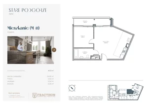 2 pokoje, mieszkanie 47,24 m², piętro 4, oferta nr A.41, Stare Podgórze, Kraków, Podgórze, pl. Emila Serkowskiego/ul. Kalwaryjska