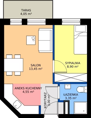2 pokoje, mieszkanie 33,25 m², piętro 1, oferta nr B-10, Imaginarium II - Etap B, Nowy Dwór Mazowiecki, ul. Saperów