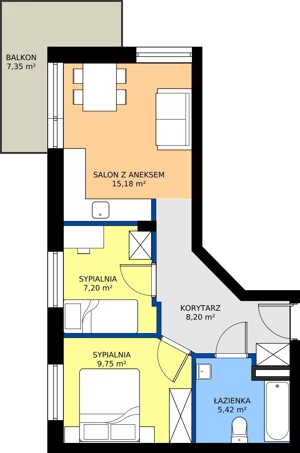 3 pokoje, mieszkanie 45,75 m², piętro 2, oferta nr B-17, Imaginarium II - Etap B, Nowy Dwór Mazowiecki, ul. Saperów