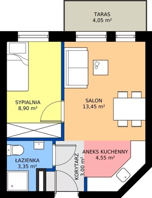 2 pokoje, mieszkanie 33,25 m², piętro 1, oferta nr B-11, Imaginarium II - Etap B, Nowy Dwór Mazowiecki, ul. Saperów