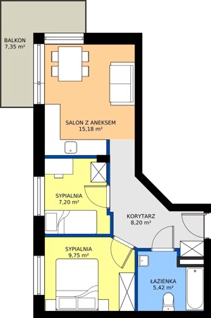 3 pokoje, mieszkanie 45,75 m², piętro 1, oferta nr B-09, Imaginarium II - Etap B, Nowy Dwór Mazowiecki, ul. Saperów