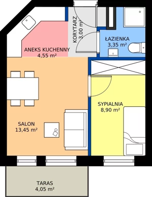 2 pokoje, mieszkanie 33,25 m², piętro 1, oferta nr B-15, Imaginarium II - Etap B, Nowy Dwór Mazowiecki, ul. Saperów