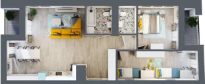 3 pokoje, mieszkanie 76,44 m², piętro 1, oferta nr A.1, Apartamenty Dębowa, Łódź, Górna, Górniak, ul. Dębowa 1