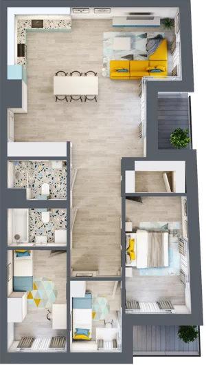 4 pokoje, mieszkanie 91,11 m², piętro 3, oferta nr A.18, Apartamenty Dębowa, Łódź, Górna, Górniak, ul. Dębowa 1