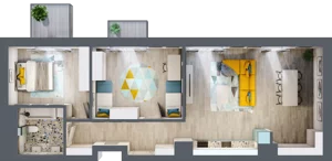 3 pokoje, mieszkanie 83,50 m², piętro 5, oferta nr C.128, Apartamenty Dębowa, Łódź, Górna, Górniak, ul. Dębowa 1