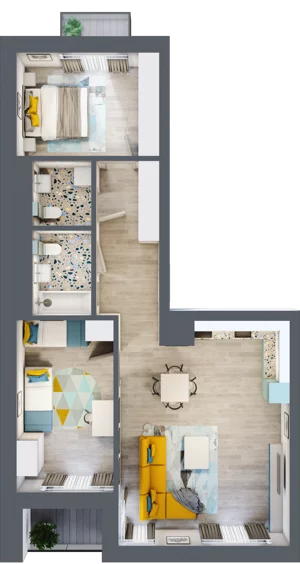 3 pokoje, mieszkanie 73,74 m², piętro 1, oferta nr A.6, Apartamenty Dębowa, Łódź, Górna, Górniak, ul. Dębowa 1